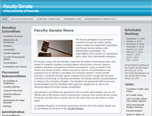 Tablet Screenshot of facultysenate.evansville.edu